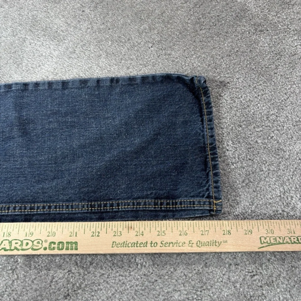 Old Navy Jeans Youth Boys 14 Straight Leg Dark Blue Denim‎ Flap Pockets Belt Y2K
